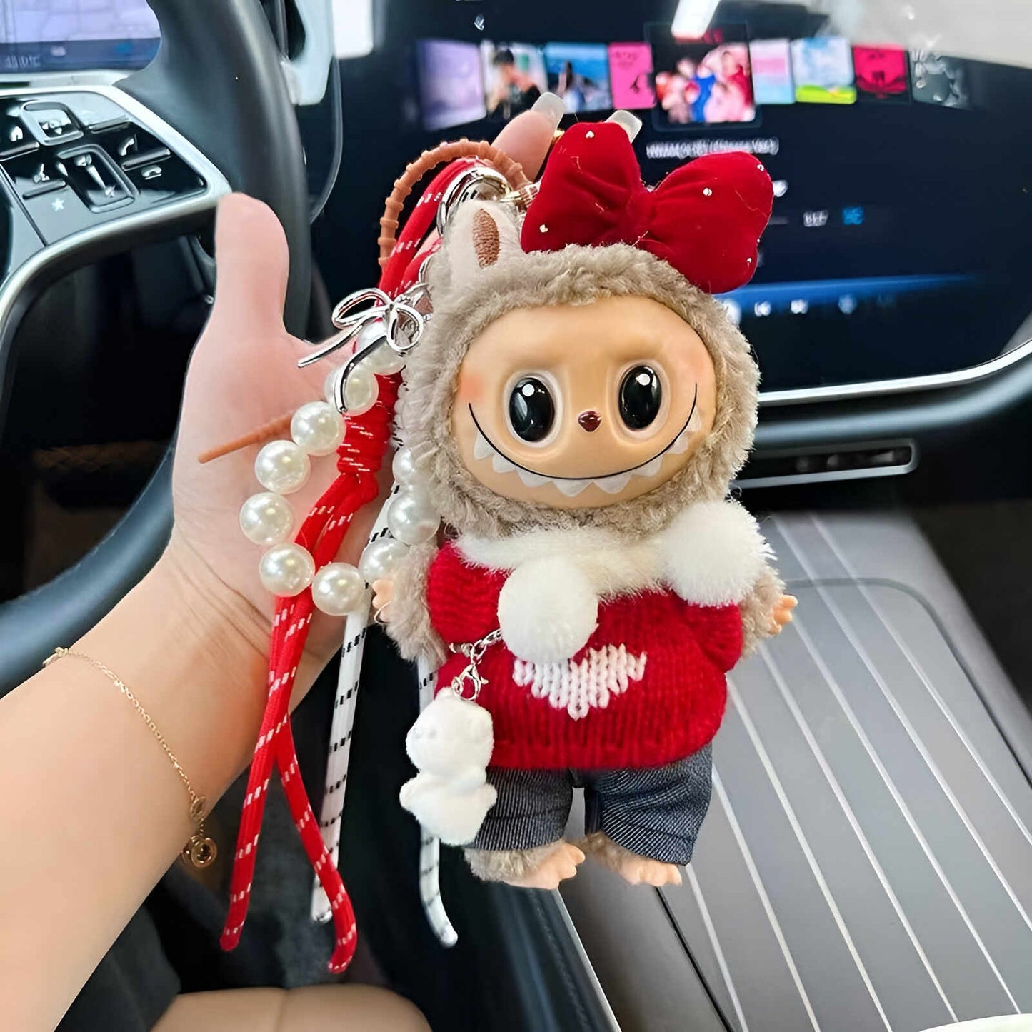 labubu doll doll plush labubu bag charm keychain