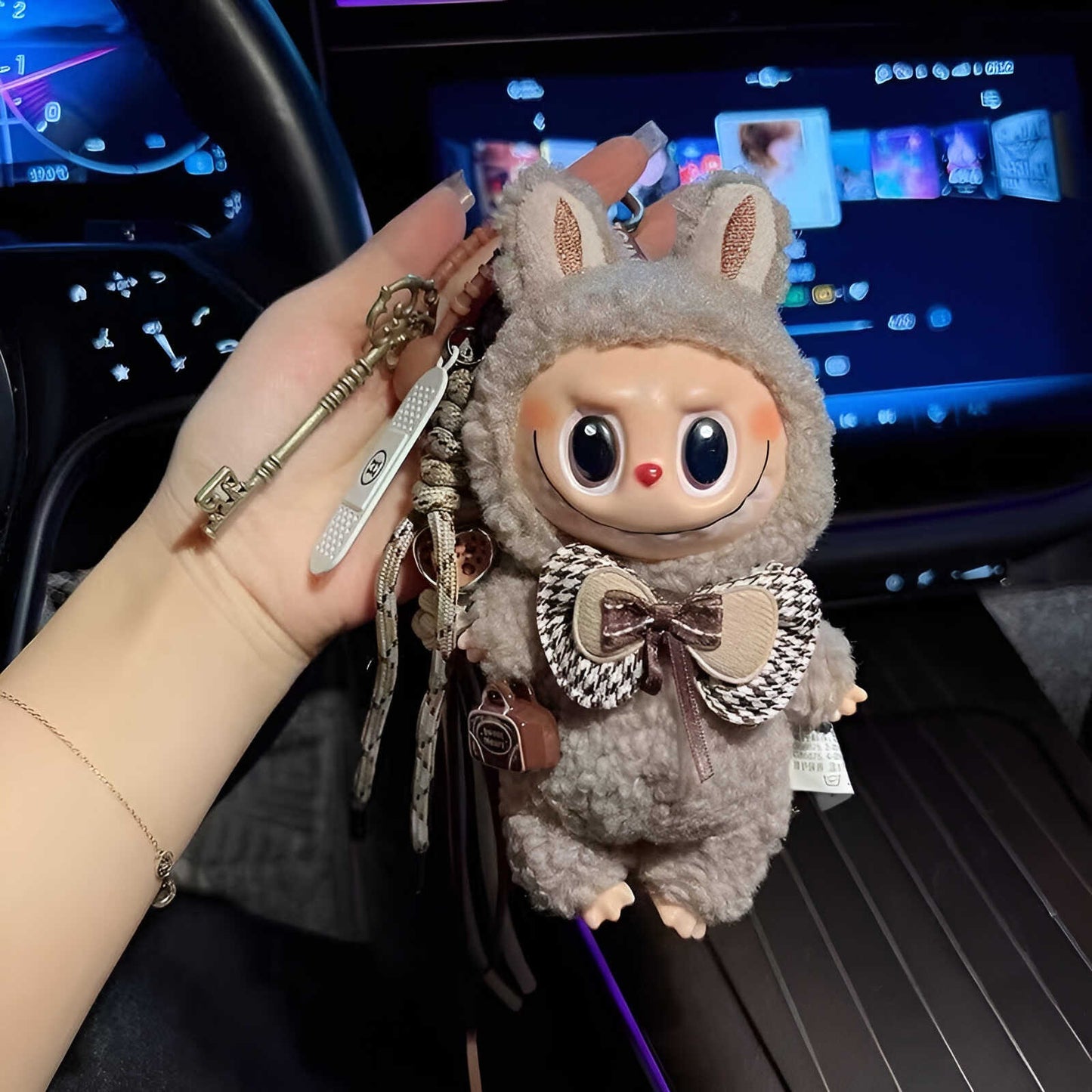 labubu doll doll plush labubu bag charm keychain