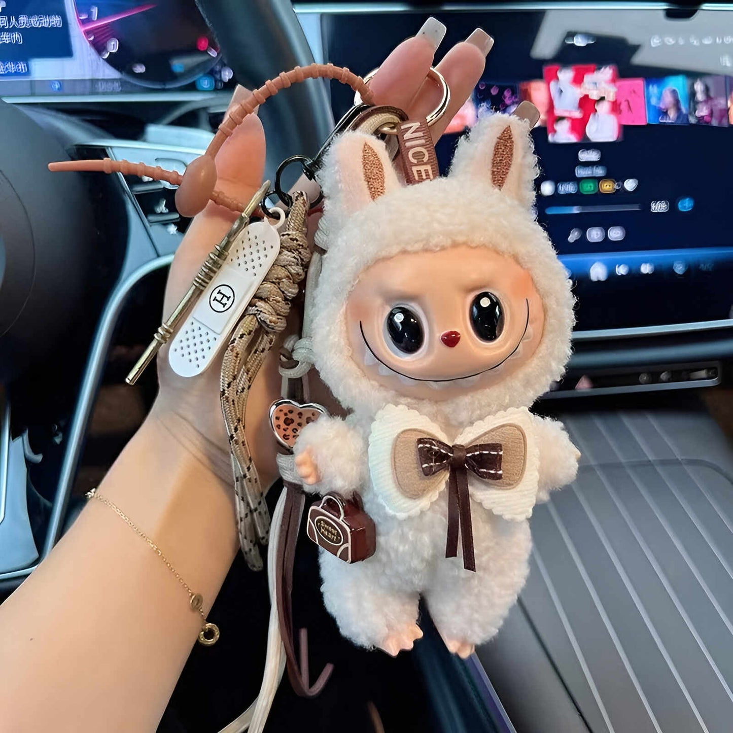 labubu doll doll plush labubu bag charm keychain